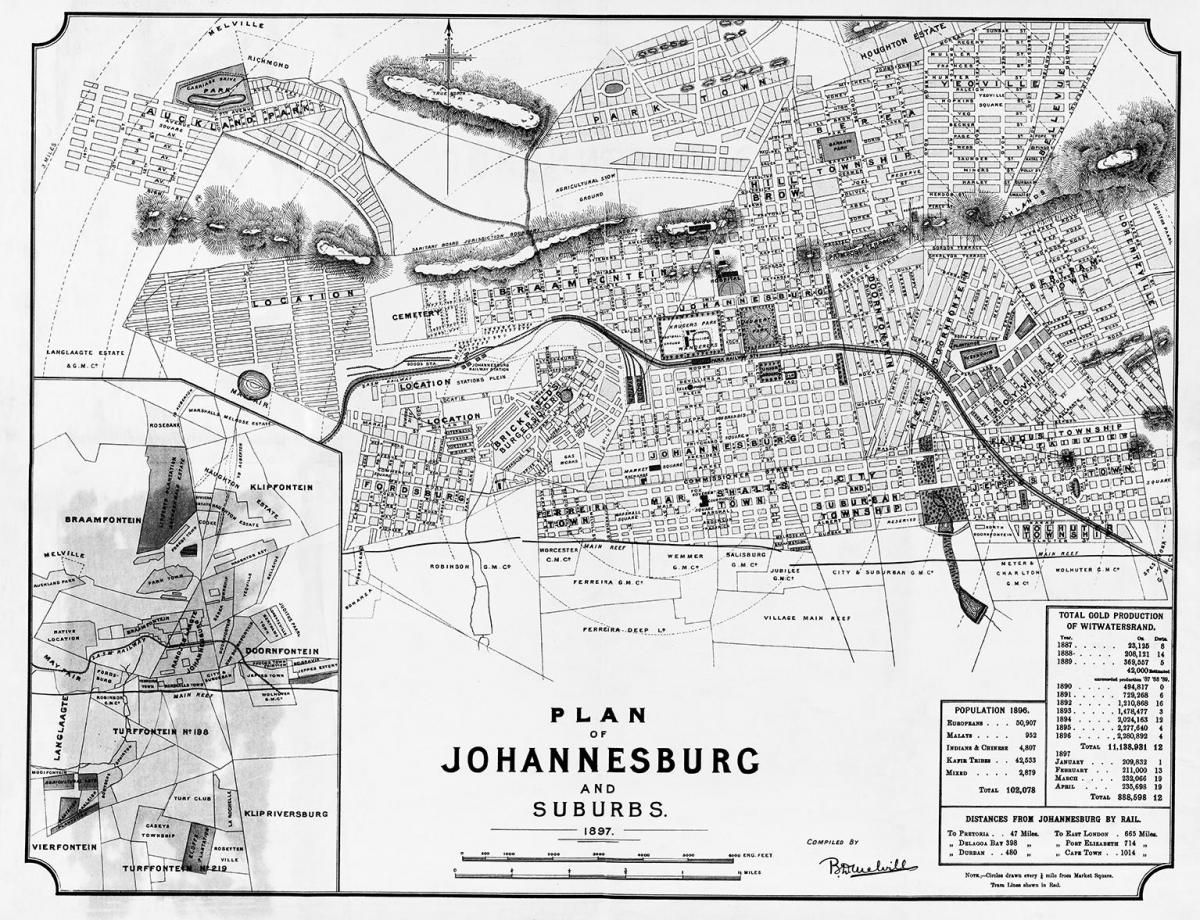 Johannesburg (Joburg Jozi) historical map